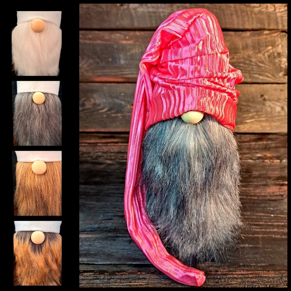 Hot Pink Gnome Hat with Choice of Bearded Gnome Body | Changeable Gnome